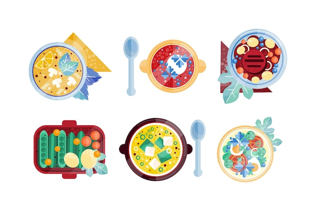 Kolorowe dania w miseczkach